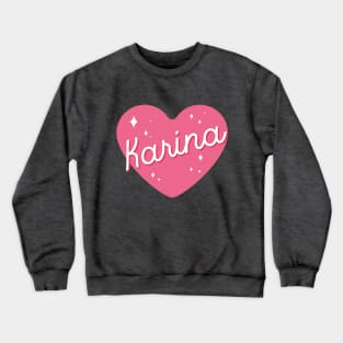 AESPA Karina name heart MY text typography | Morcaworks Crewneck Sweatshirt